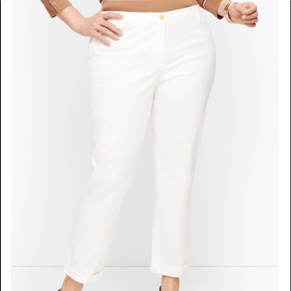 NEW TALBOTS Relaxed Chino Pant White